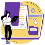 Persona digitalizando un registro en un dispositivo