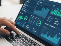 Dashboard de monitoreo con métricas de SLA y KPIs de rendimiento empresarial.